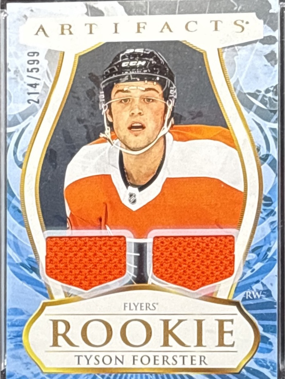 Upper Deck Tyson Foerster Rookie Card Game-Used Patch - Artifacts LE 214/599